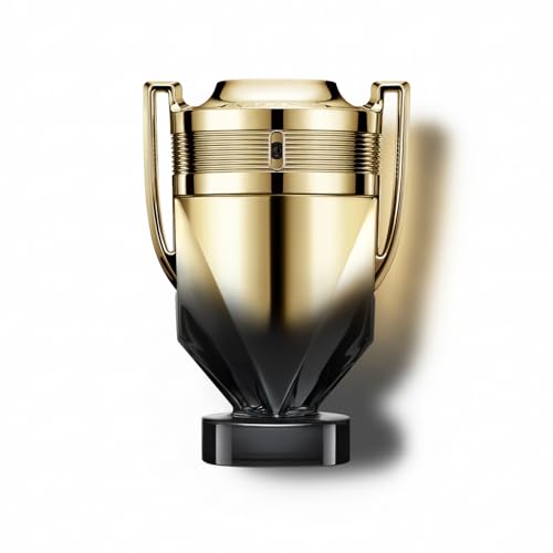 Rabanne Invictus Elixir Parfum for Men - Long Lasting Ambery Aromatic Cologne with Salted Mineral Accord Aromatic Cypress & Vanilla Caviar - Golden Trophy Bottle French Fragrance Spray 3.4 oz