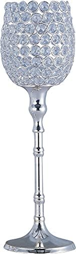 Maxim Lighting 39892BCPS Glimmer Large Candle Holder, Plated Silver Finish,BeveledCrystalGlass,Bulb,WMax.,DrySafetyRating,ShadeMaterial,RatedLumens