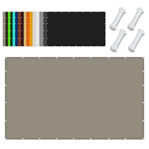 Voile d'ombrage jardin 2.5x2.5m taupe avec cordes - 2