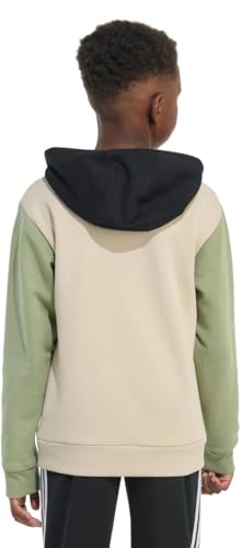 Adidas Youth Boy's Fleece Long Sleeve Graphic Logo Pullover Hoodie (US, Alpha, Small, Regular, Tan)4