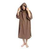 オルタ(oruTa) サーフポンチョ Lサイズ フード付き メンズ レディース お着替えポンチョ 防寒 中袖 今治タオル生地 ビーチ プール お風呂上がり サウナ 綿100% ブラウン