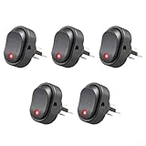 Floweringbeter 5 Stück 12 V 30 Amp LED Wippschalter für Automobil-Motorräder und Marine-Ausrüstung, Stromsteuerung (rot)