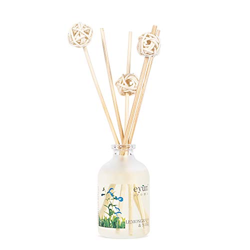 Thamm Home Reed Diffuser Set - Lemongrass & Sage Aromatherapy Essential Oil Diffuser - Natural Scent Diffuser Air Freshener For Home & Office – Relaxation & Stress Relief Gift For Women (1.87 Fl Oz) #TOP2