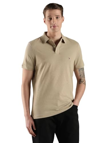 Image of Tommy Hilfiger Solid Regular fit Cotton Polo t-Shirt