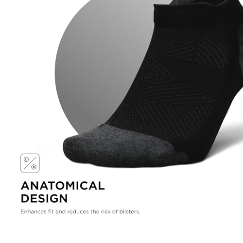 Feetures Elite Max Cushion No Show Tab Ankle Socks - Sport Sock with Targeted Compression - New Black, L (6 Pair)4