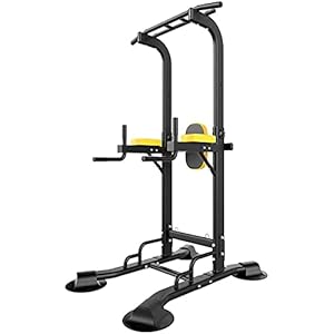 MaGiLL Gym Strength Exercise Power Tower Dip Stands al Pull-Up Bars Power Tower Pull Up Bar Dip Station Stands Adjustable Height 150-240cm Exercise Home Gym Tower Body Building Dip Station
