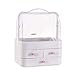 XYZMDJ Moderna estantería de Almacenamiento de cosméticos de Maquillaje, Organizador de la Bandeja, la Caja a Prueba de Polvo con Mango y encimera cajón (Color : Pink)
