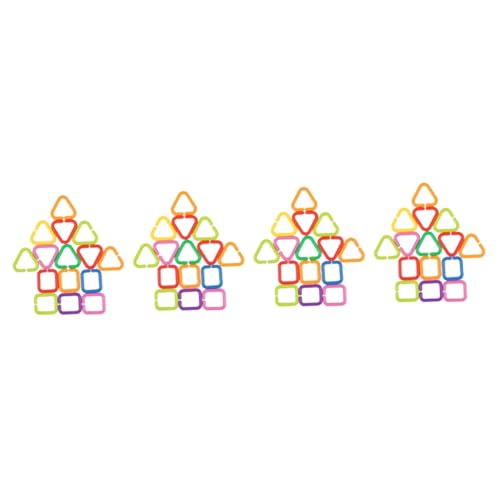 Jouets anneaux géométriques chaîne à connecter éveil sensoriel garçon fille 35 pièces