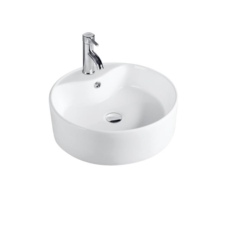 Vasque ronde en céramique pour créer une ambiance spa de salle de bain