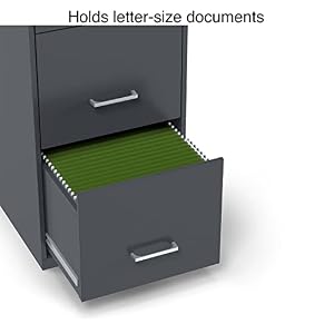 Staples 3-Drawer Vertical File Cabinet, Letter Size, Lockable, Charcoal — photo 5 of 6