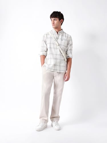 Image of THE BEAR HOUSE Men Cotton Checked Slim Fit Casual Shirt