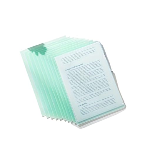 Pochettes transparentes vertes pour organiser vos cours à l'école et vos dossiers au bureau