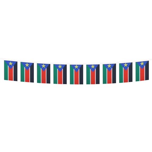 Image of AZ FLAG South Sudan 6 meters BUNTING Flag 20 flags 9'' x 6'' - South Sudanese STRING flags 15 x 21 cm