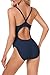 Adoretex Girl's/Women's Solid Pro One-Piece Athletic Sports Racing Swimsuit Swimwear (FN001)-Navy-34
