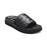 Karl Lagerfeld Paris Men's Leather Slide Sandal, Black, 7