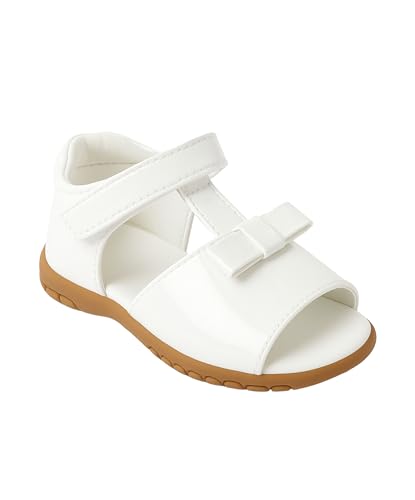 Girls Patent Leather Sandals with Bow - Ideal Footwear for Dressy and Casual Wear