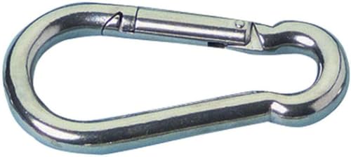 Stainless Steel 316 Snap Hook Spring Loaded Link Carabiner Connector Marine Grade by MarineNow (03x30mm (1-3/16" x 1/8"), 01-Pack)