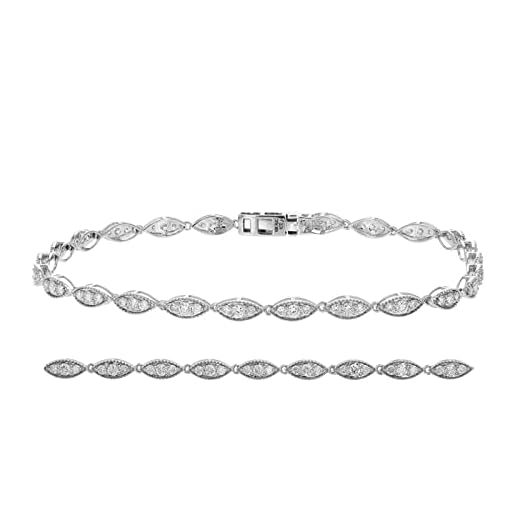 Vir Jewels 1 cttw Diamond Tennis Bracelet 10K White Gold Round Prong Set 7 Inch