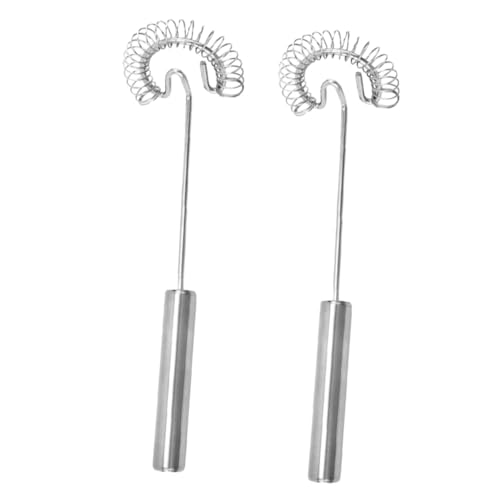ノーブランド品 2個 手動スプリング泡立て器 軽量エルゴノミックハンドル付き 卵泡立て器 コーヒーミルククリーマー 多機能キッチンツール