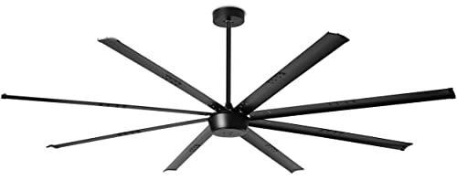 Ohniyou 100'' Industrial Ceiling Fan - DC Motor Large Commercial Ceiling Fan with Remote Control Indoor/Covered Outdoor Ceiling Fans for Patio Workshop Gym Warehouse Garage Shop, Black Without Light Ohniyou 100'' Industrial Ceiling Fan - DC Motor Large Commercial Ceiling Fan with Remote Control Indoor/Covered Outdoor Ceiling Fans for Patio Workshop Gym Warehouse Garage Shop, Black Without Light