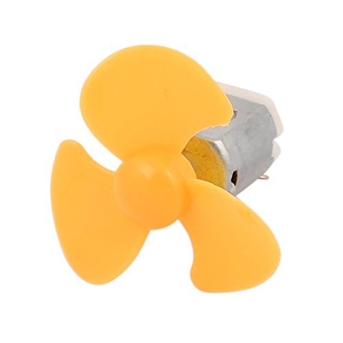 DealMux DC 3V 0.15A 8000rpm Strong Motor Force 3 Vanes 50x2mm Propeller amarelo para RC Aircraft