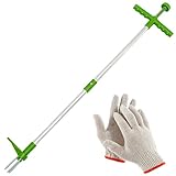 39inch Weed Puller Long Handle Weeder Hand Tool Standup Weed Root Pulling Tool and Picker, Grabber with Stainless Steel Claw Sturdy Lightweight Weed Root Pulling Tool for Lawn Yard Garden Patio