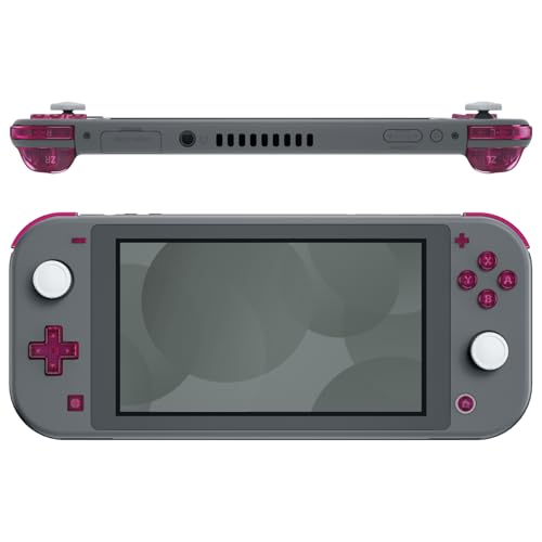 Image of eXtremeRate Clear Candy Pink Replacement ABXY Home Capture Plus Minus Keys Dpad L R ZL ZR Trigger for Nintendo Switch Lite, Full Set Buttons Repair Kits with Tools for Nintendo Switch Lite