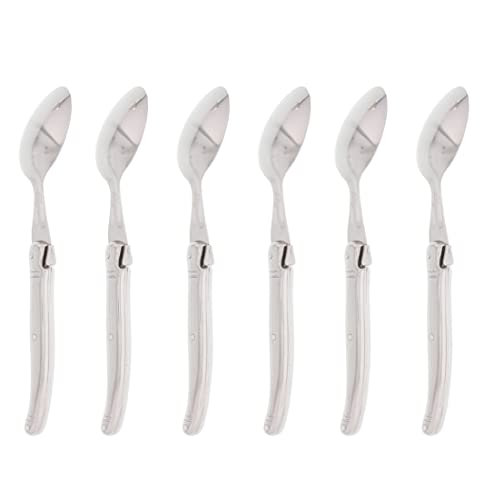 Pradel Excellence - PCOX005063 - Set de 6 Cuillères à Soupe Laguiole Les Argentés - Tout Inox - Compatibles Lave-Vaisselle - Élégance et Robustesse au...
