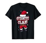Fitness Claus Weihnachten Familie Partnerlook Weihnachtsmann T-Shirt