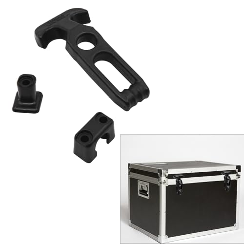 Image of 2PCS Flexible Rubber Hood Latch, Toolbox T-Handle Hasp Draw Latches, Catch Replacement for Farm Machinery, Golf Cart, Cooler, Engineering Machine Hood and Shock Absorption Buckle(Black)
