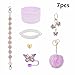Accessories Set Including Water Bottle Handle Strap, Silicone Boot, Resin Butterfly Straw Cover, Straw Topper, Lip Balm Sleeve, Butterfly & Hairball Charms for Stanley Cup Tumbler (7pcs Purple)