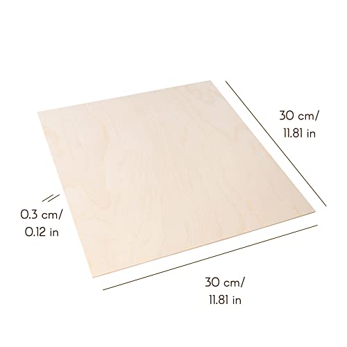 Creative Deco 20 x 30x30cm Sklejka Kwadrat 3mm | 300x300x3 mm (+/- 2mm)
