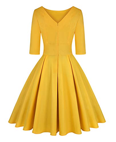 Image of MINTLIMIT Women's 1950s Retro Vintage Cocktail Party 3 /4 Sleeve Swing Dress