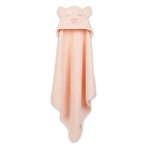 Image of Masilo 100% Cotton Hooded Towel /Ideal for Babies 0-18months / Luxurious and Super Absorbent Baby Towel /Infant to Toddler Wrap Towel with Hood /Soft, Lightweight and Breathable /Grrly /Pink