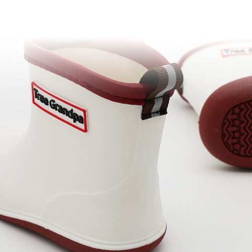 IWIHMIV Rain Boots for Girls Toddlers Non Slip Soft Soles Rainboots Boots Boys Lightweight Water Shoes with Handles3