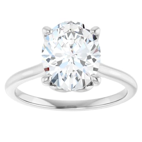 Concealed Heart 3 Ct. Oval Cut Lab Diamond Engagement Ring4