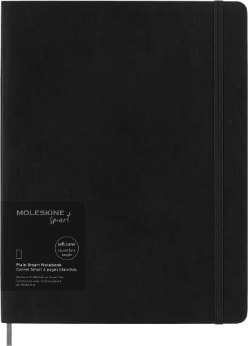 Moleskine Smart Notebook, Sistema de Escritura Inteligente, Cuaderno Digital de Tapa Blanda, Páginas en Blanco y Cierre Elástico, Formato XL 19 x 25, Color Negro