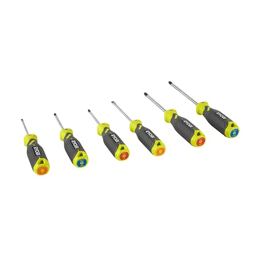 Jeu de 6 tournevis magnétiques RYOBI RHSDS6PC Embouts PH PZ SL Poignées ergonomiques antidérapantes - vue 3