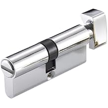 Thumb-Turn Cylinder Door Lock Barrel 75mm Brass Made for Doors/147Chrome-No Key