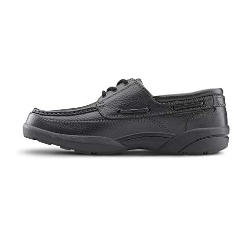Dr. Comfort Patrick Men's Therapeutic Extra Depth Boat Shoe-Leather Uppers-Diabetic Shoes: Black 9.5 X-Wide (3E/4E) Lace #TOP7