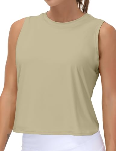 Image of THE GYM PEOPLE Women's Workout Tops in Ice Silk Quick Dry Sleeveless