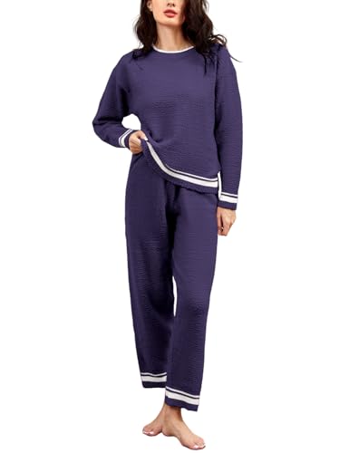 Yimoon Fleece Pajamas Women Fuzzy Warm Pjs Set 2 Piece Fluffy Pullover Pants Loungewear Cozy Plush Sleepwear