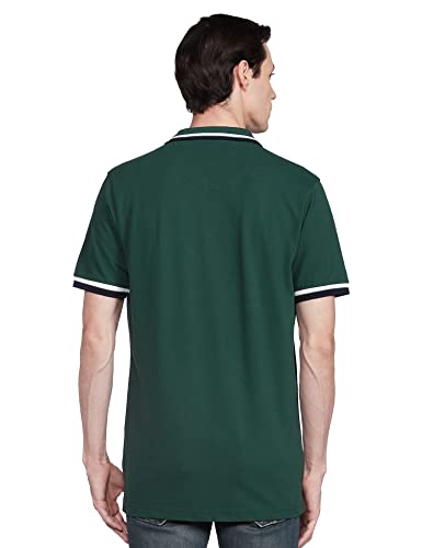 Image of Colorplus Men's Cotton Blend Solid Pattern Tailored Fit Polo Neck Half Sleeve Casual T-Shirt