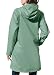 EnduaReve Regenmantel Damen Übergangsjacke PU Wasserdicht Frauen Regenjacke Lang Parka Regenparka mit Kapuze Outdoor grün L