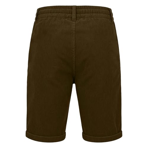 Image of Cambkatl Straight Leg Corduroy Shorts for Men Summer Versatile Outdoor Casual Stretch Lounge Shorts with Pockets
