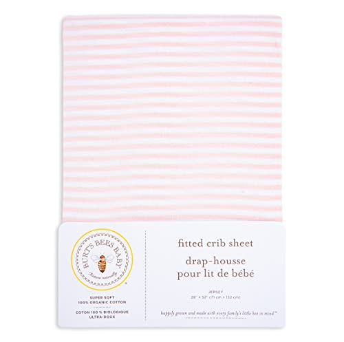 Image of Burt's Bees Baby - Fitted Crib Sheet, Girls Boys & Unisex 100% Organic Cotton Crib Sheet for Standard Crib & Toddler Mattresses