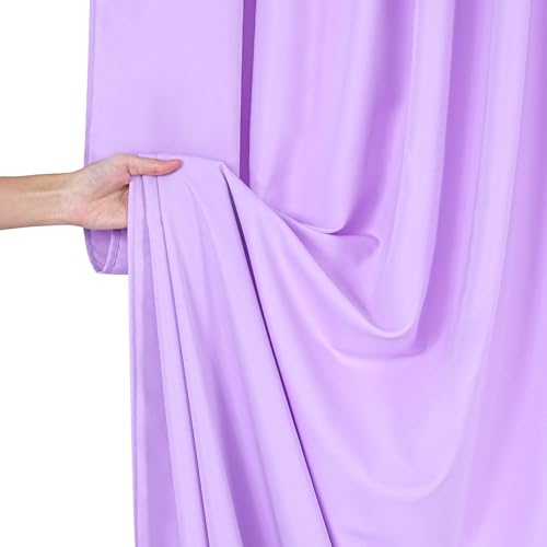 Image of Lavender Backdrop Curtains Photo Light Purple Backdrop Drapes: 2 Panels 5ft x 10ft Polyester Fabric - Baby Shower Mermaid Photography Background Decorations