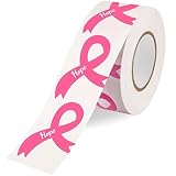 SANNIX 500PCS Breast Cancer Awareness Stickers, Pink Ribbon Stickers Decals Roll for Women Girls Pink Breast Cancer Month Party Supplies Decorations