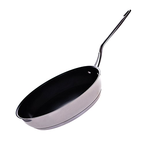 Zuhne Nonstick Cookware, Omlette Fry Pan, Stainless Steel, 10-inch, Black Excalibur Coating, PFOA-Free
