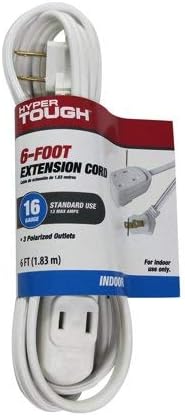 Hyper Tough extension cord 6 ft white